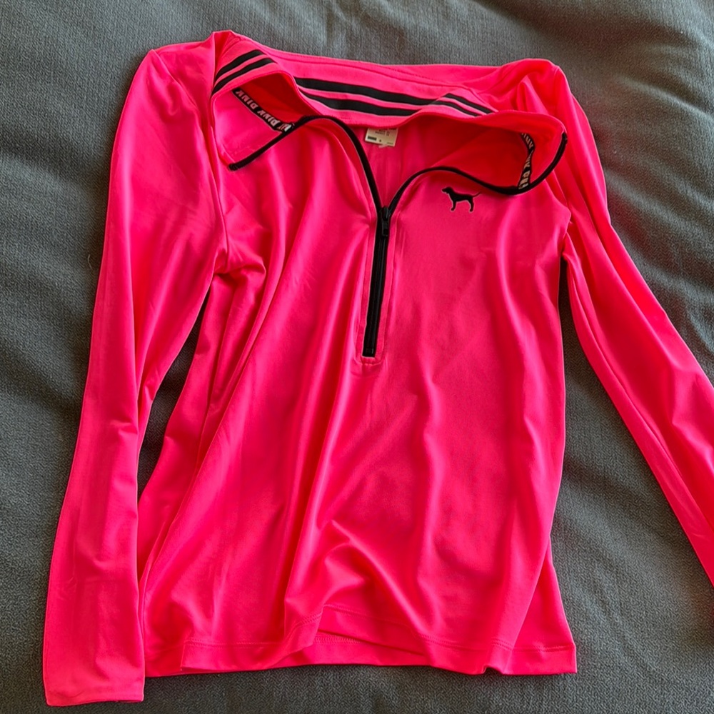 PINK Victoria's Secret Fitted Zippered Sailor Collar Top